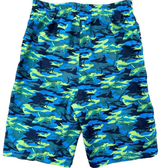 Joe Fresh Boys Swim Trunks Camo  Shark Print Size XL - Picture 2 of 5